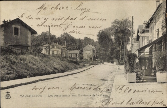 Ak Vaucresson Hauts de Seine, Restaurants in der Nähe des Bahnhofs