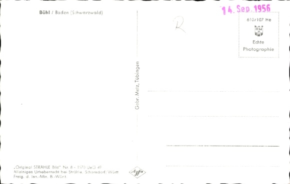 Postcard Bühl in Baden Black Forest, aerial photograph