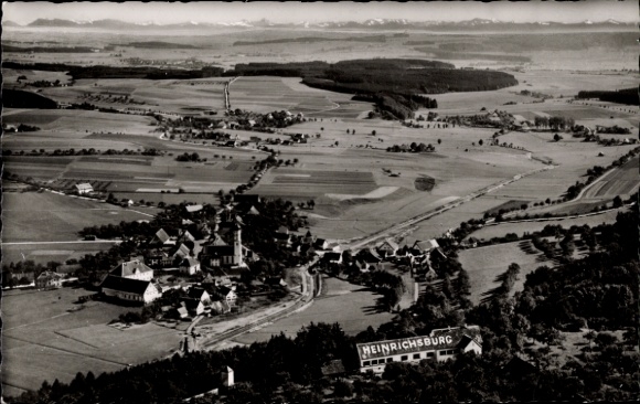 Ak Heinrichsburg Eberhardzell in Oberschwaben Württemberg, Fliegeraufnahme