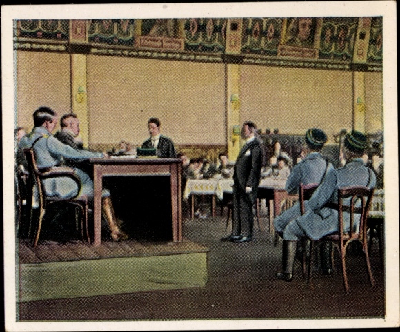 Zdjęcie zbiorowe okres powojenny nr 64 kwiecień 1923 Krupp v. Bohlen i Halbach przed francuskim. Sąd wojenny