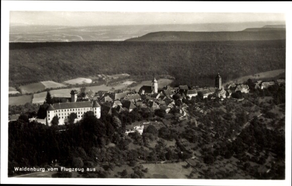 Postcard Waldenburg in Württemberg, aerial photograph