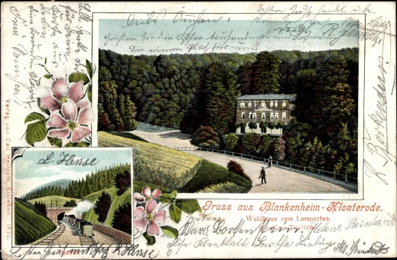 Ak Blankenheim im Kreis Mansfeld Südharz, Eisenbahntunnel, Waldhaus zum Lampertus, Inh. C. Thölldte