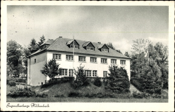 Postcard Hilchenbach North Rhine Westphalia, youth hostel, Am Galgenberg 9