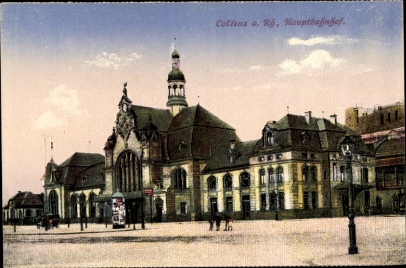 Ak Koblenz am Rhein, Hauptbahnhof, Vorplatz