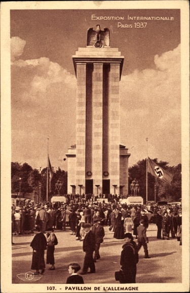 PC Paris, Exposition Internationale 1937, Pavillon d'Allemagne, German House, architect Speer