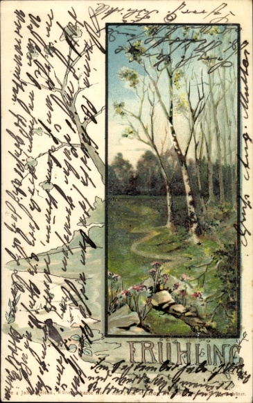 Chromo-Litho Spring, Birches