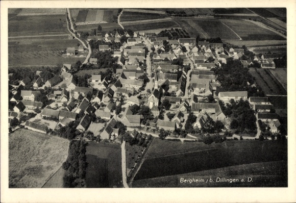 Ak Bergheim Mödingen in Schwaben, Fliegeraufnahme