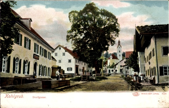 Ansichtkaart Bad Kohlgrub in Opper-Beieren, Dorfgasse