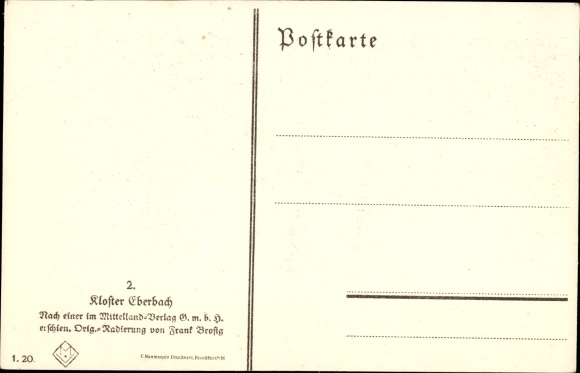 Artist PC Brosig F., Eberbach Eltville, monastery, court