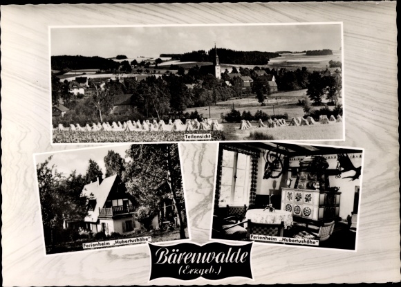 Postcard Bärenwalde Crinitzberg in Saxony, partial view, holiday home Hubertushöhe