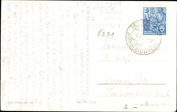 Postcard Seifersdorf Dippoldiswalde in the Eastern Ore Mountains, sanatorium
