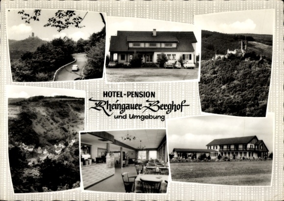Postcard Ransel Lorch in Rheingau Hesse, Pension Cafe Rheingauer Berghof, surroundings