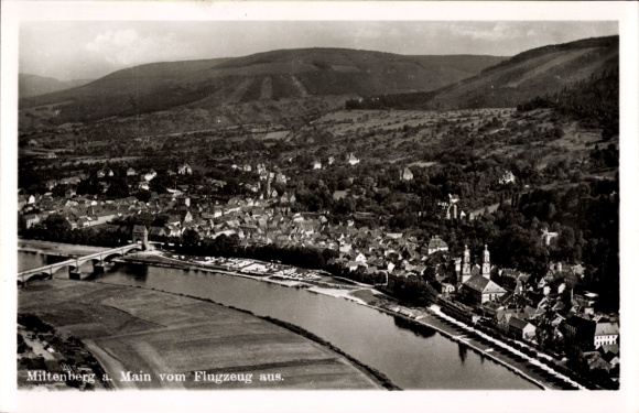 Postcard Miltenberg am Main Unterfranken, aerial photograph