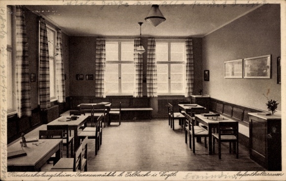 Postcard Erlbach Vogtland, Children's Recreation Home Tannenmühle