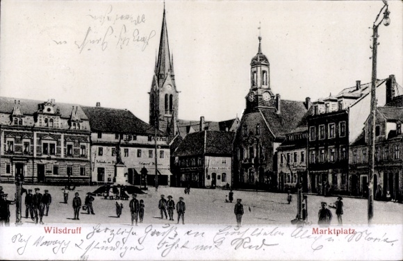 Postcard Wilsdruff in Saxony, market square