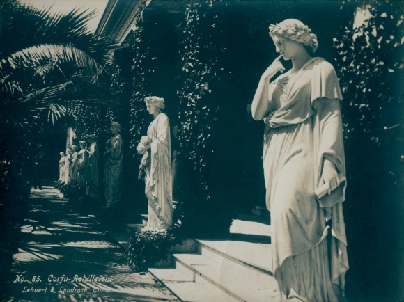 Photo Corfu Greece, Achilleion, sculptures
