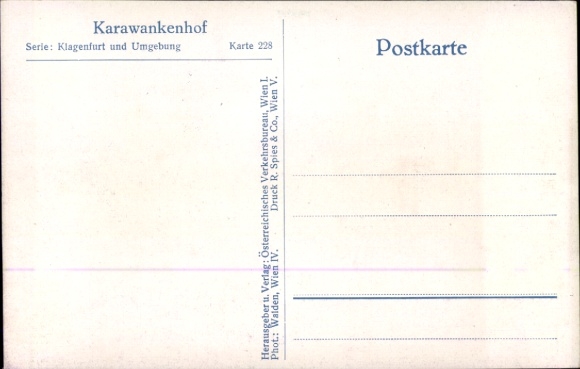 Postcard Klagenfurt am Wörthersee Carinthia, Karawankenhof, mountain landscape, trees, meadow