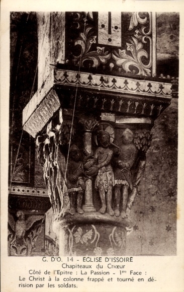 CPA Issoire Puy de Dôme, Eglise, Chapiteaux du Choeur, Côté de l'Epitre