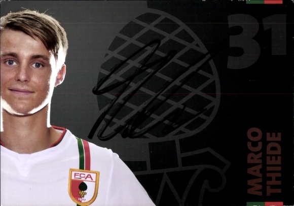 Autogrammkarte Fußballer Marco Thiede, FC Augsburg, Autogramm