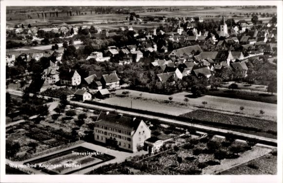 Postcard Bad Krozingen in Breisgau Black Forest, aerial photograph