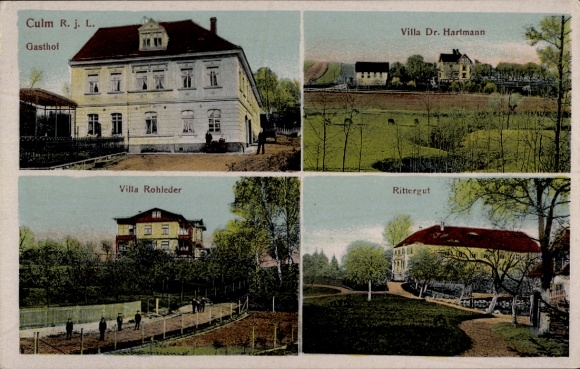 Ak Culm Mistelgau Oberfranken, Culm R.j.L., Gasthof, Villa Dr. Hartmann, Villa Rohleder, Rittergu