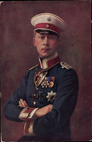 PC Crown Prince Wilhelm of Prussia, portrait in uniform, medal