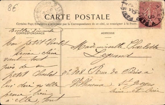 Postcard Bois le Roi Eure, Place de la Gare
