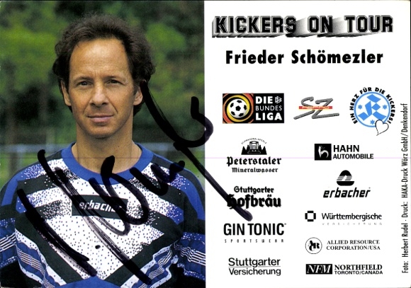 Karta autografu Współtrener Frieder Schömelzer, SV Stuttgarter Kickers, autograf