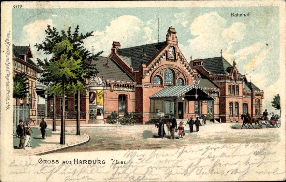 Litho Hamburg Harburg, Bahnhof