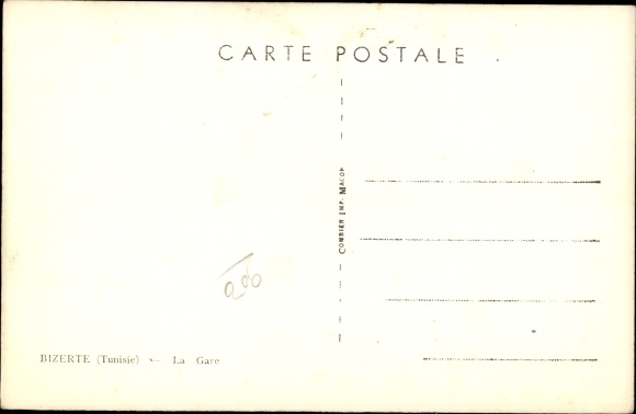 Postcard Bizerte Tunisia, train station