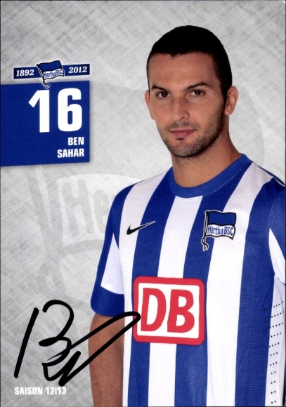 Autogrammkarte Fußballer Ben Sahar, Hertha BSC, Autogramm