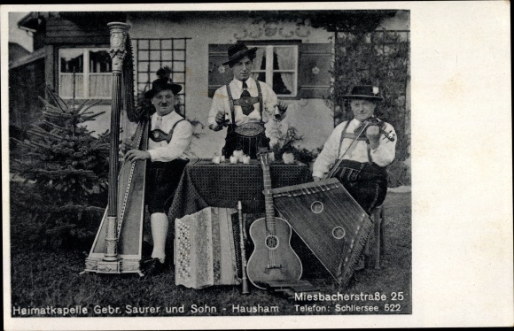 Ak Hausham in Oberbayern, Heimatkapelle Gebr. Saurer und Sohn, Miesbacher Str. 25