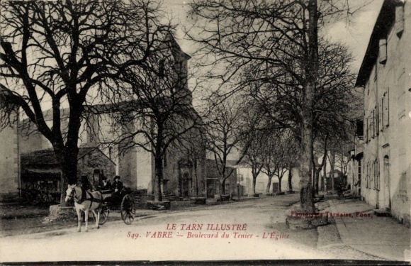 Postcard Vabre Tarn, Boulevard du Tenier, l'Eglise