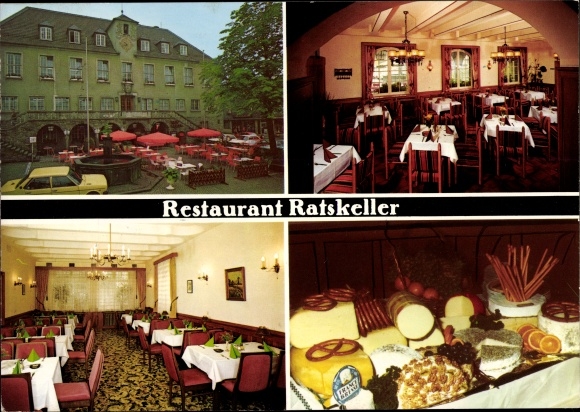 Ak Wipperfürth Oberbergischer Kreis, Restaurant Ratskeller, binnenaanzicht