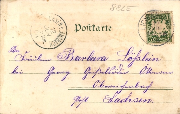 Chromo-Litho Weidenbach in the Altmühltal Middle Franconia, tree plantation, agricultural school, White Castle