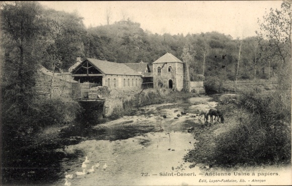 Ak Saint Cénéri Orne, ehemalige Papierfabrik