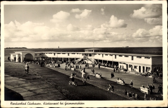 Postcard Nordseebad Cuxhaven, spa concert near Grimmershörn