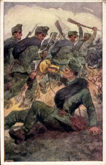 Ak Slagveld, Soldaten, Op het Gouden Boek van het Leger