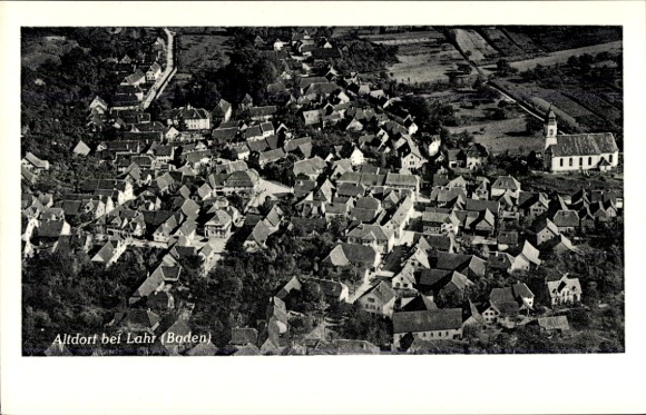 Postcard Altdorf (near Lahr) Ettenheim in Baden, aerial photograph