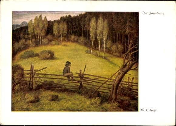 Artist Postcard Schiestl, Matthäus, The Wren