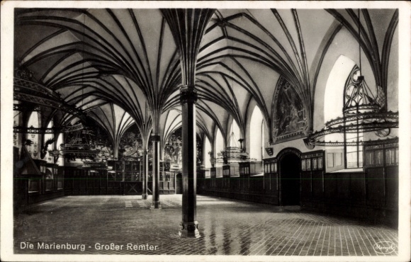 Postcard Malbork Marienburg West Prussia, Marienburg Castle, Great Remter