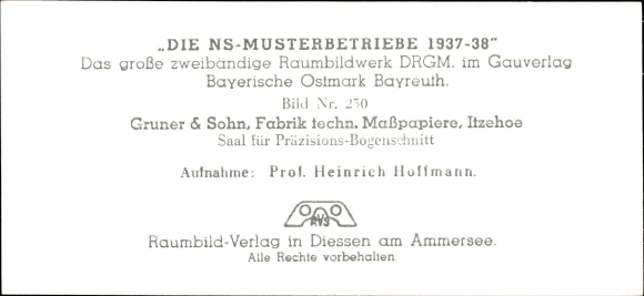 Stereo image photo &quot;The NS model companies 1937-38&quot;, No. 230, Gruner &amp; Sohn, Itzehoe