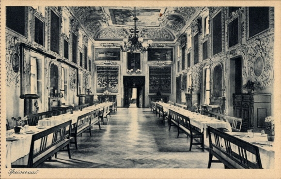 Postcard Zangberg in Upper Bavaria, Educational Institute of the Salesian Sisters of St. Joseph, Dining Room