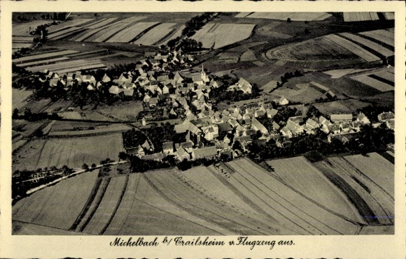 Postcard Michelbach an der Bilz Württemberg, aerial photograph
