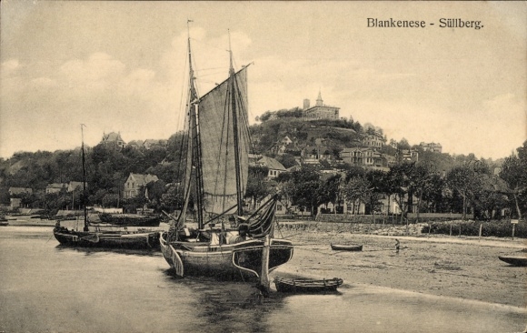 Ak Hamburg Altona Blankenese, Süllberg, Boote