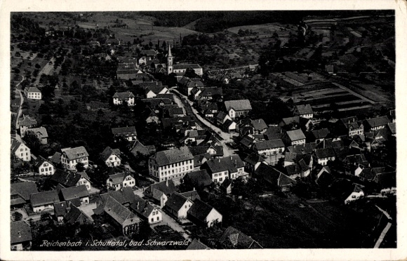 Postcard Reichenbach Lahr in the Black Forest, aerial photograph, overall view