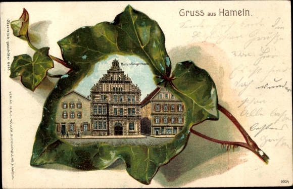 Ivy Leaf Chromo-Litho Hamelin on the Weser Lower Saxony, Pied Piper House