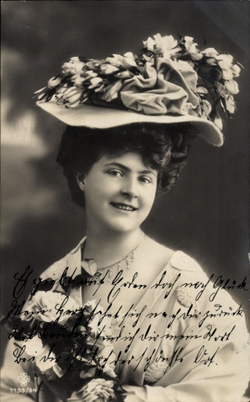 Ak Jonge vrouw met hoed, portret