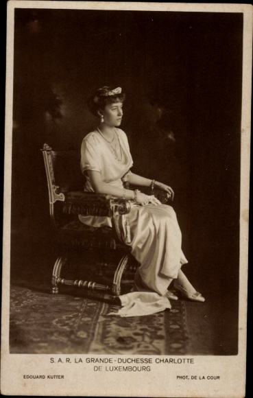Ak Großherzogin Charlotte von Luxemburg, Portrait, Seitenansicht