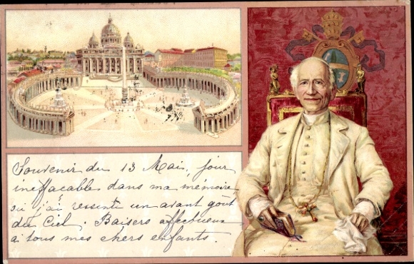 Chromo-Litho Vatican Rome Lazio, Pope Leo XIII, Vincenzo Gioacchino Pecci